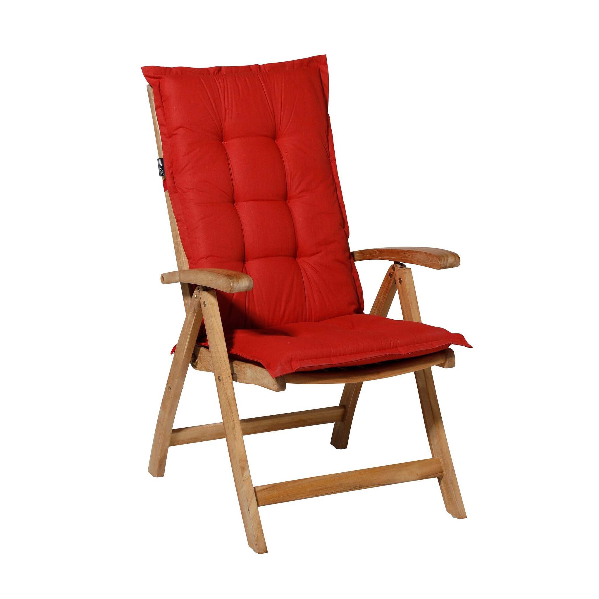 Madison - Tuinstoelkussen Lage Rug Basic red - Ca. 105x50 cm - Set van 4
