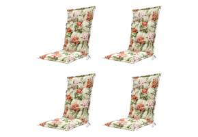 Madison - Tuinstoelkussen Hoge Rug 123x50 - Multicolor - Lua Sand - 4 Stuks
