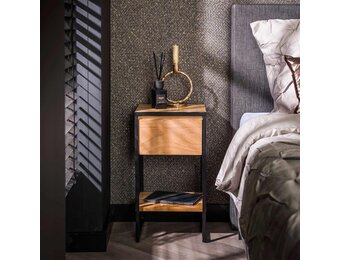 Hoyz Collection - Nachtkastje 1L XS Straight Wood - Massief Acacia Naturel