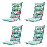 Madison - Tuinstoelkussen Hoge Rug 123x50 - Groen - Vieve Green - 4 Stuks