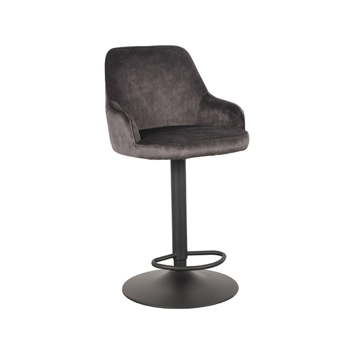 LABEL51 Barkruk Fender - Antraciet - Velours - 42 x 40cm - set van 2