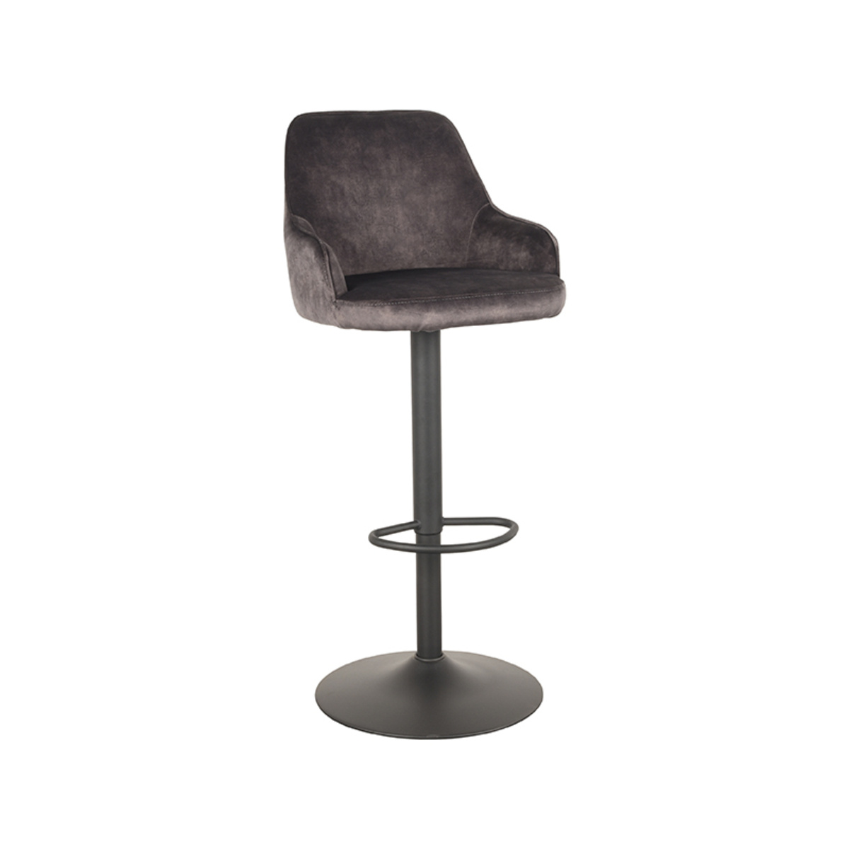 LABEL51 Barkruk Fender - Antraciet - Velours - 42 x 40cm - set van 2