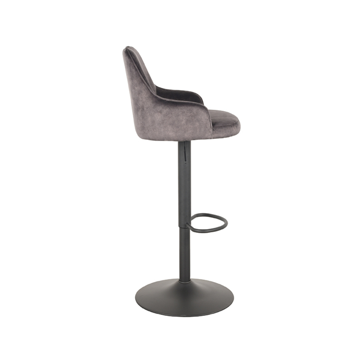 LABEL51 Barkruk Fender - Antraciet - Velours - 42 x 40cm - set van 2
