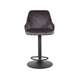 LABEL51 Barkruk Fender - Antraciet - Velours - 42 x 40cm - set van 2