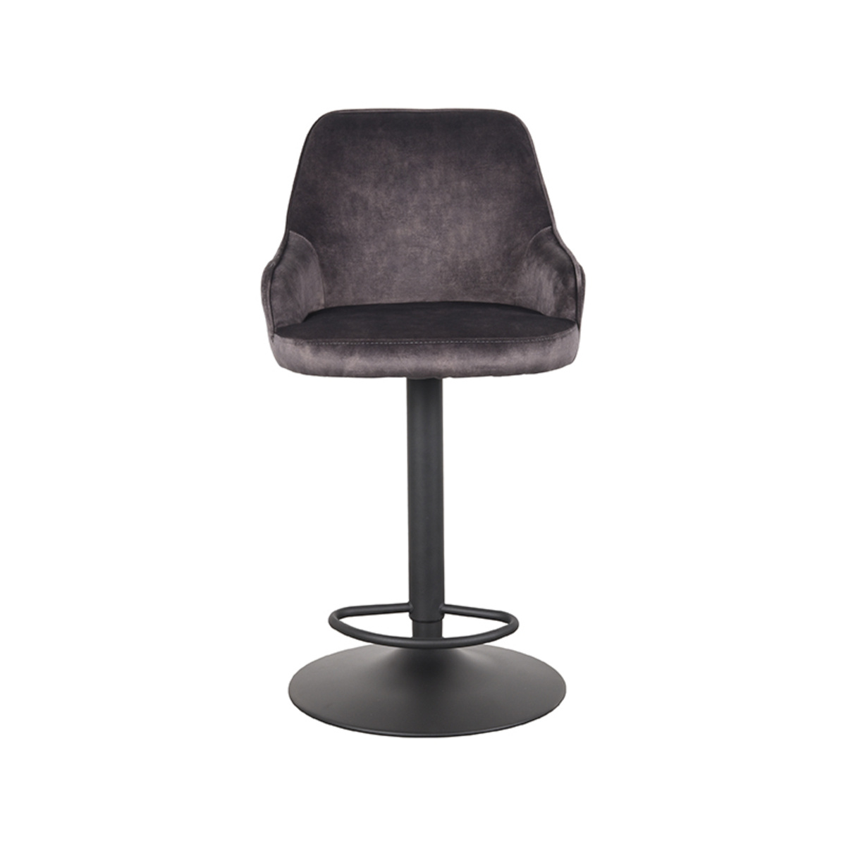 LABEL51 Barkruk Fender - Antraciet - Velours - 42 x 40cm - set van 2