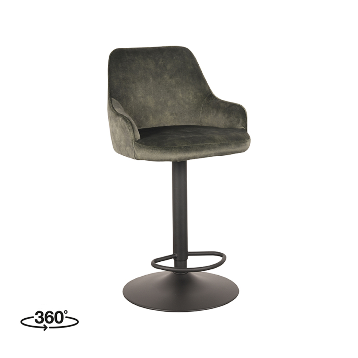 LABEL51 Barkruk Fender - Hunter - Velours - 42 x 40cm - set van 2