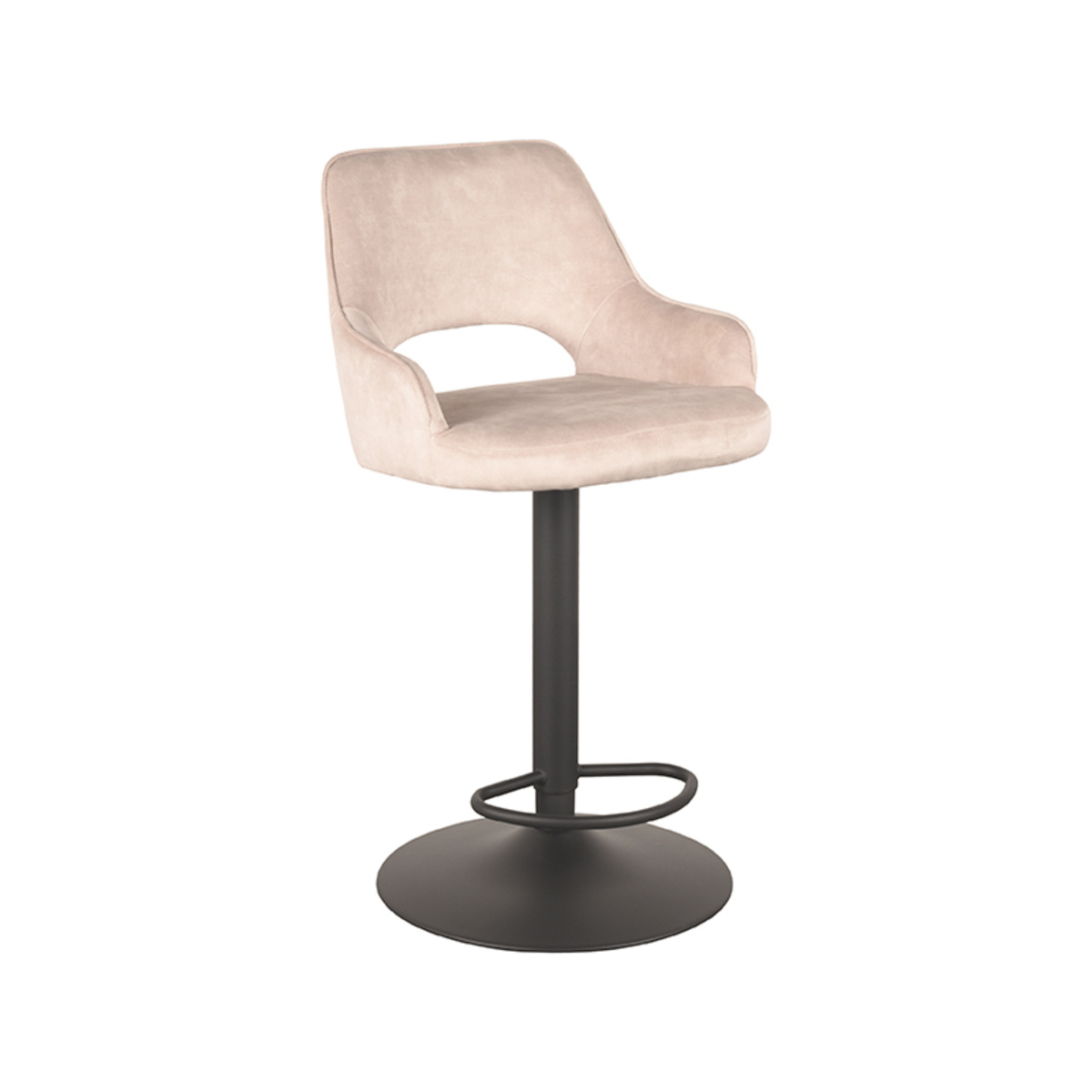 LABEL51 Barkruk Fer - Naturel - Velours - 47 x 45cm - set van 2