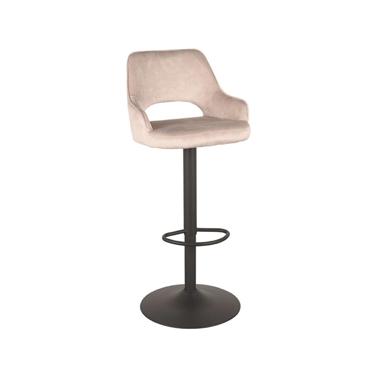 LABEL51 Barkruk Fer - Naturel - Velours - 47 x 45cm - set van 2