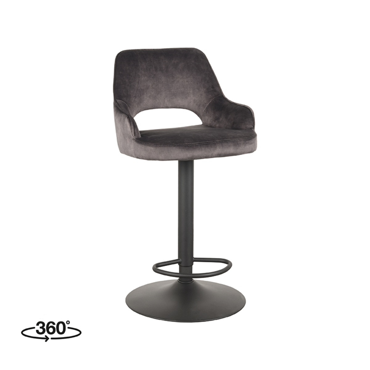 LABEL51 - Barstoel Fer - Grijs - 52x50x110cm