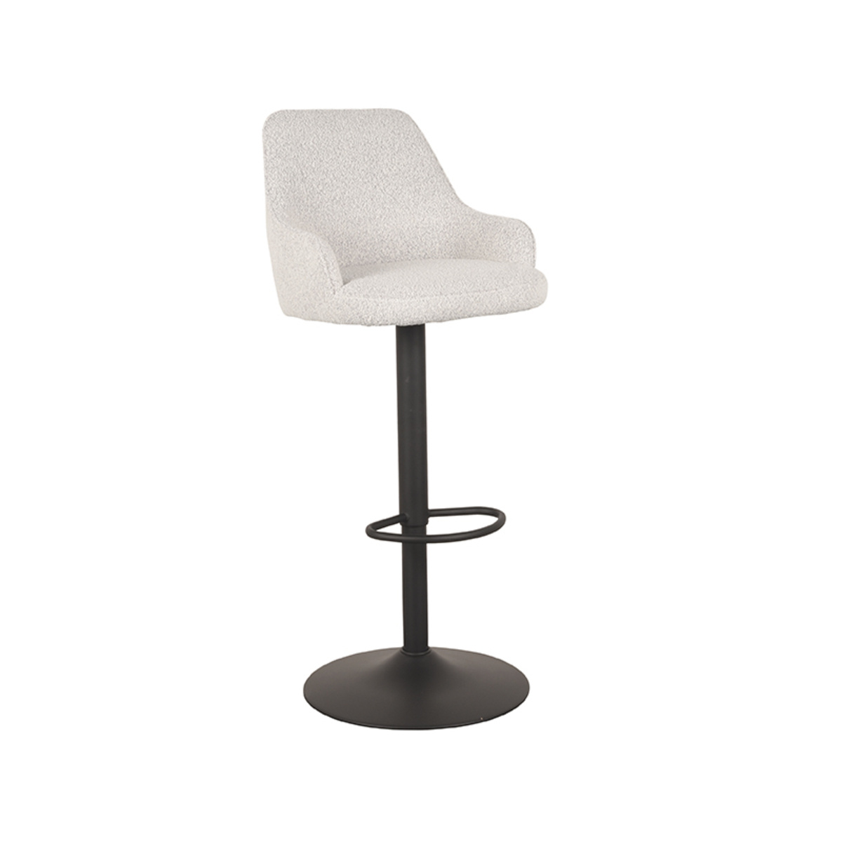 LABEL51 Barkruk Fender - Wit - Boucle - 42 x 40cm - set van 2