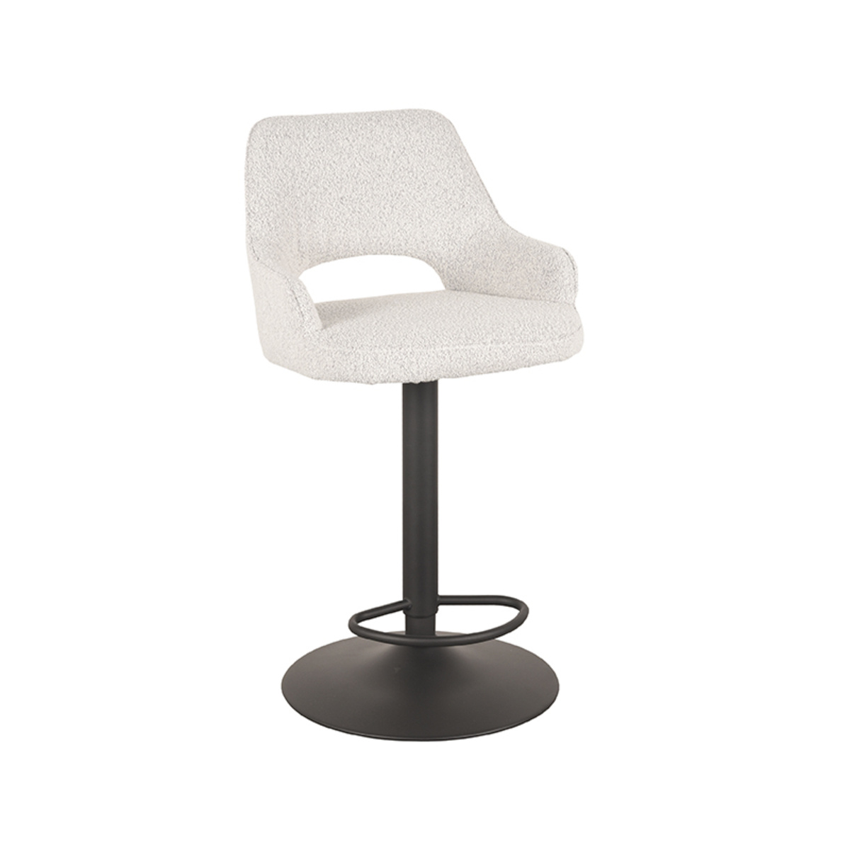 LABEL51 Barkruk Fer - Wit - Boucle - 47 x 45cm - set van 2