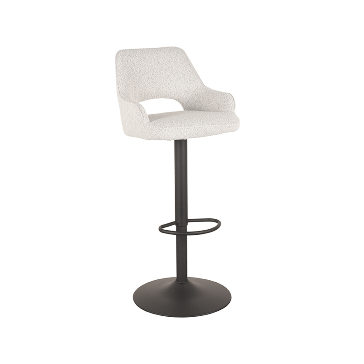 LABEL51 Barkruk Fer - Wit - Boucle - 47 x 45cm - set van 2