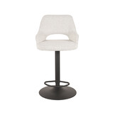 LABEL51 Barkruk Fer - Wit - Boucle - 47 x 45cm - set van 2