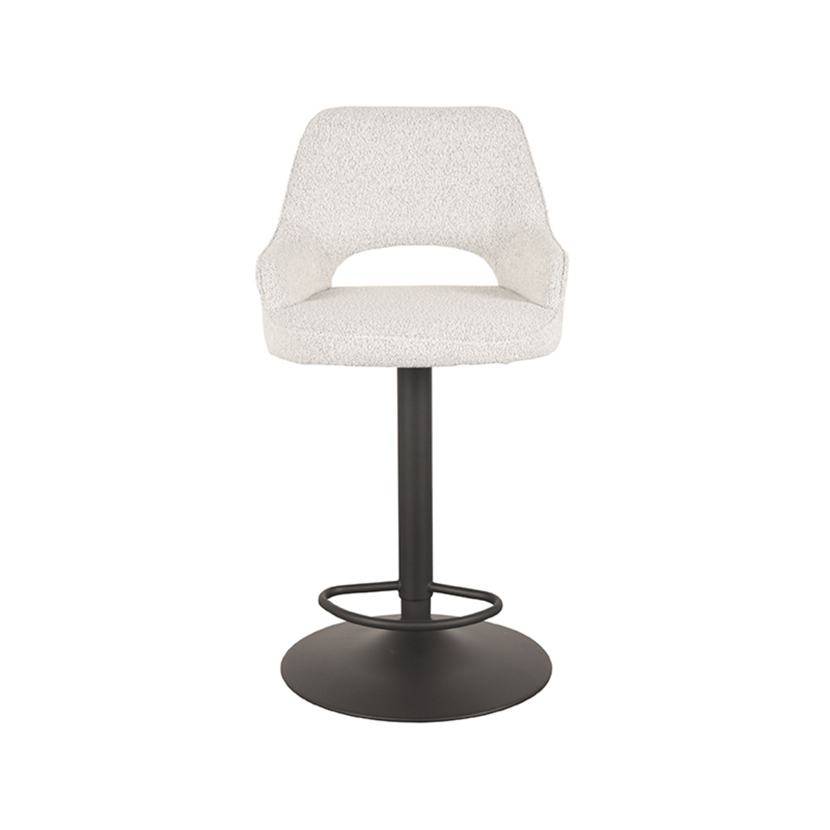 LABEL51 Barkruk Fer - Wit - Boucle - 47 x 45cm - set van 2