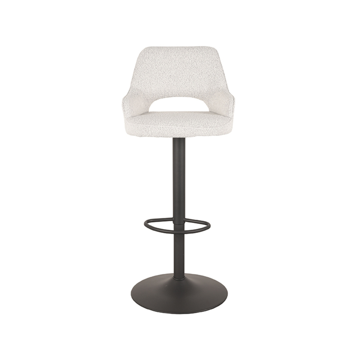 LABEL51 Barkruk Fer - Wit - Boucle - 47 x 45cm - set van 2