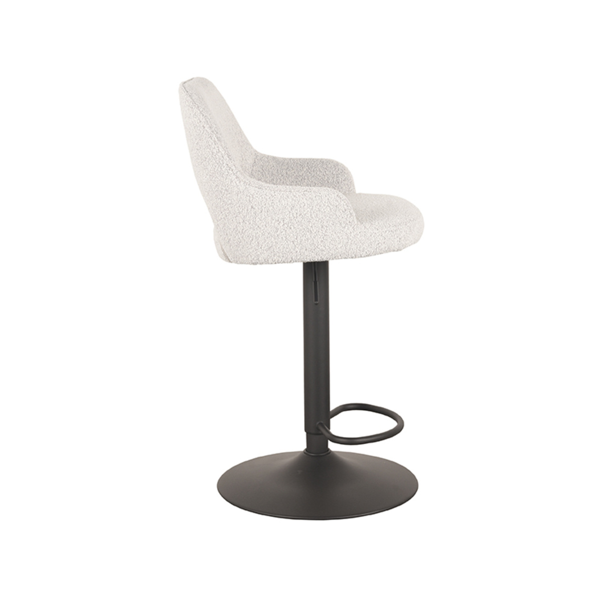 LABEL51 Barkruk Fer - Wit - Boucle - 47 x 45cm - set van 2