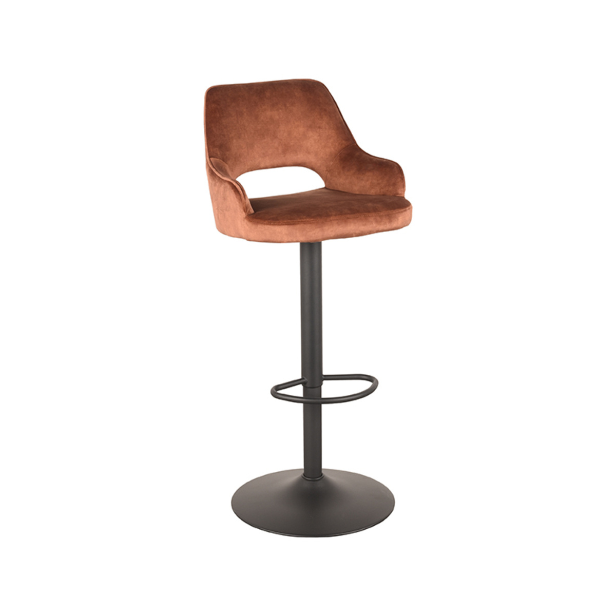 LABEL51 Barkruk Fer - Rust - Velours - 47 x 45cm - set van 2
