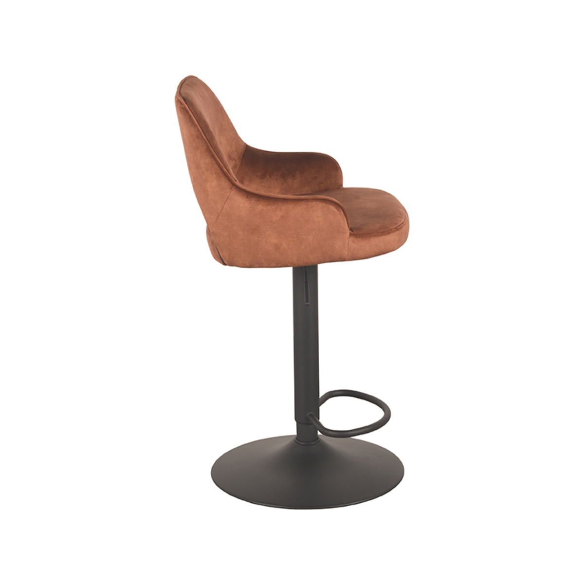 LABEL51 Barkruk Fer - Rust - Velours - 47 x 45cm - set van 2
