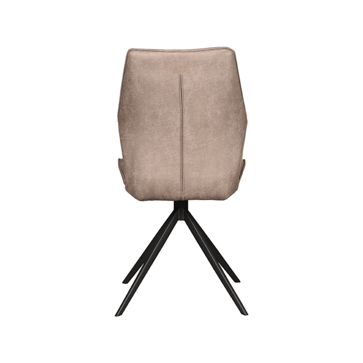 LABEL51 Eetkamerstoel Comfy - Taupe - Micro Suede - Zwart Onderstel - 64 x 48cm - set van 2