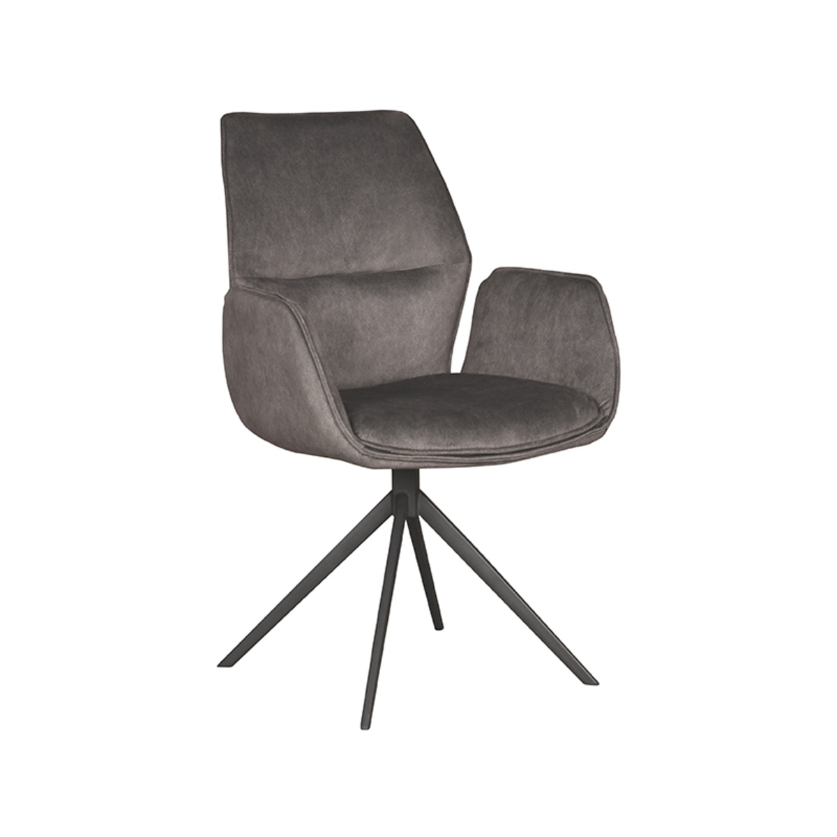 LABEL51 Eetkamerstoel Mellow - Antraciet - Cosmo - 63 x 58cm - set van 2
