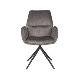 LABEL51 Eetkamerstoel Mellow - Antraciet - Cosmo - 63 x 58cm - set van 2