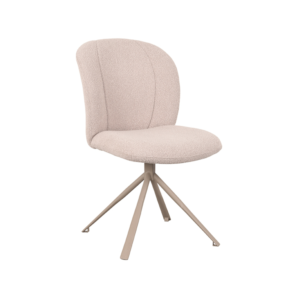 LABEL51 - Eetkamerstoel Kimo - Beige - 62x49x85cm - Set van 2