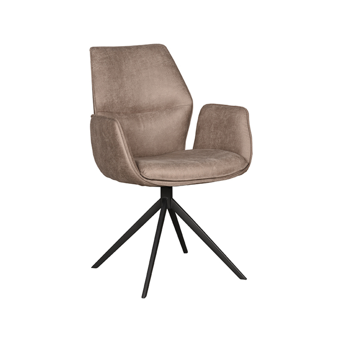 LABEL51 Eetkamerstoel Mellow - Taupe - Micro Suede - 63 x 58cm - set van 2