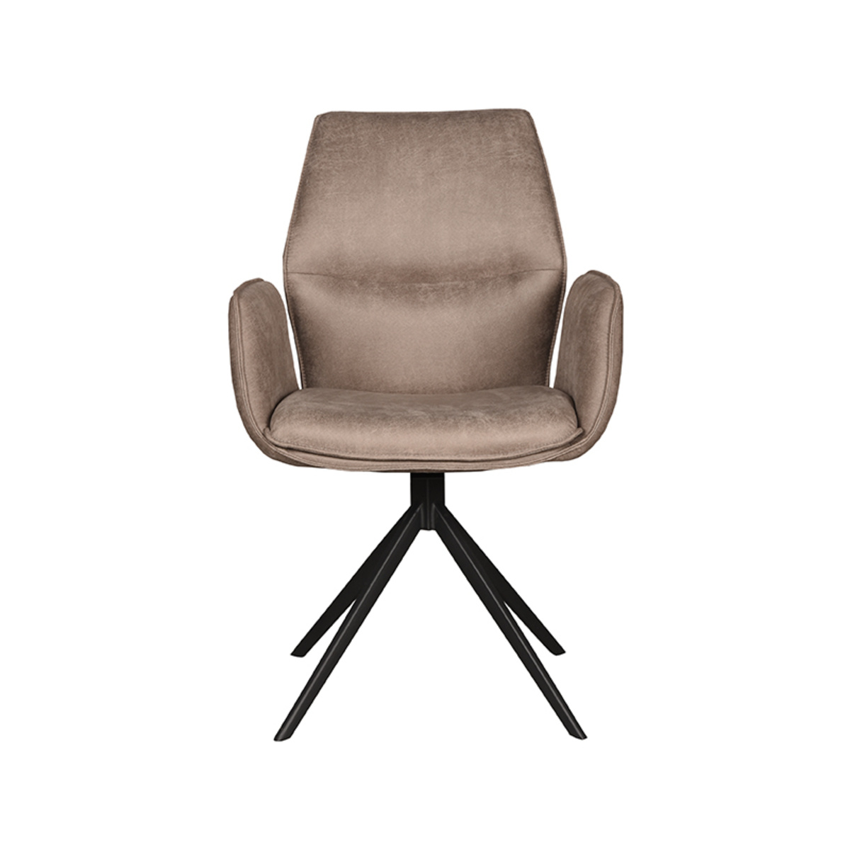 LABEL51 Eetkamerstoel Mellow - Taupe - Micro Suede - 63 x 58cm - set van 2