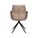 LABEL51 Eetkamerstoel Mellow - Taupe - Micro Suede - 63 x 58cm - set van 2