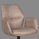 LABEL51 Eetkamerstoel Mellow - Taupe - Micro Suede - 63 x 58cm - set van 2