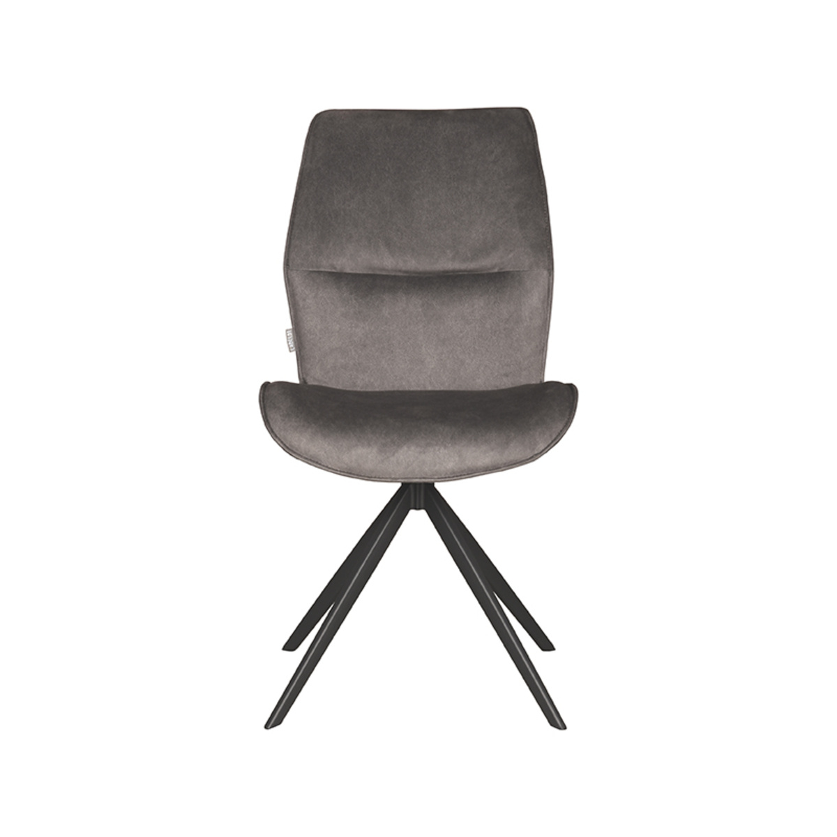 LABEL51 Eetkamerstoel Comfy - Antraciet - Cosmo - Zwart Onderstel - 64 x 48cm - set van 2
