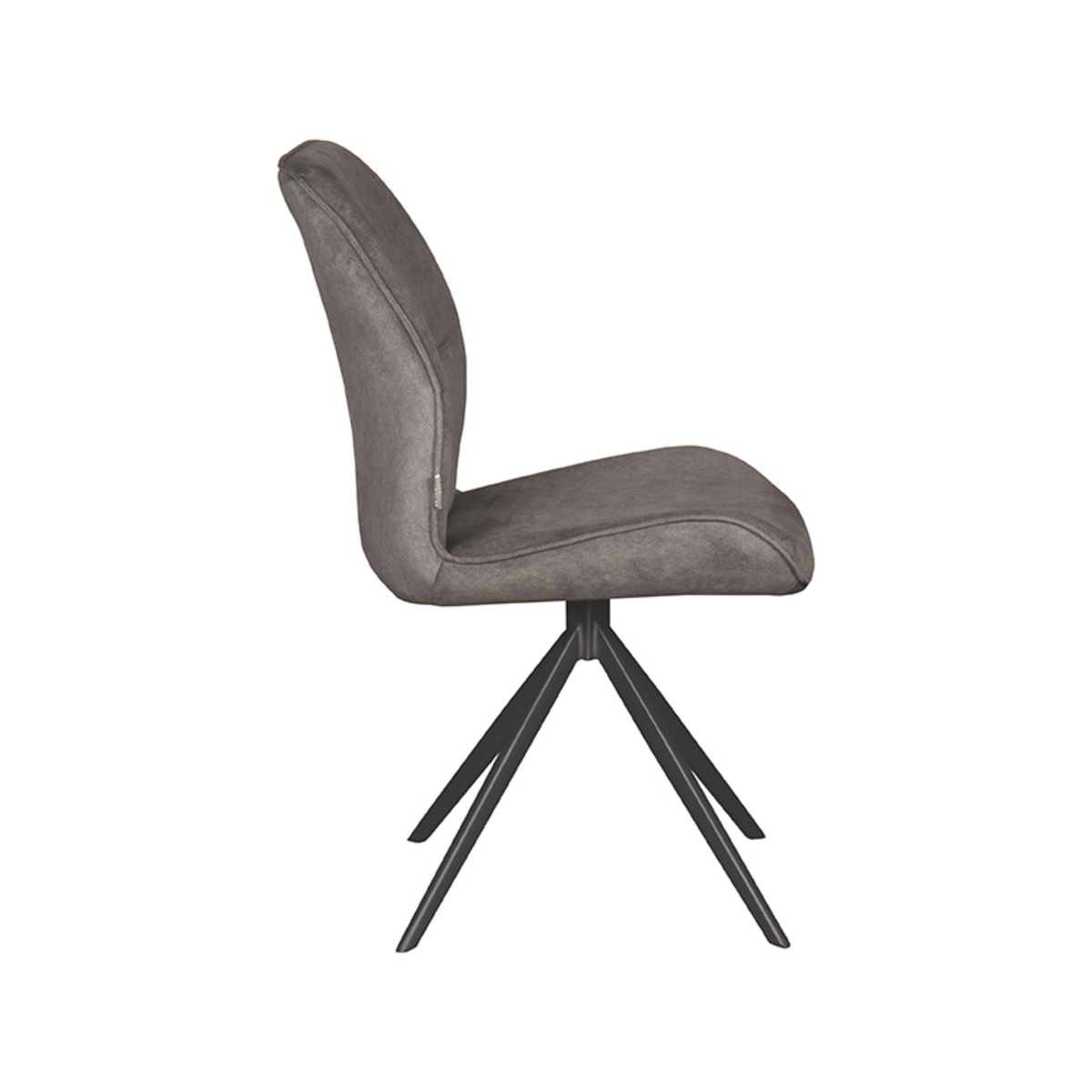LABEL51 Eetkamerstoel Comfy - Antraciet - Cosmo - Zwart Onderstel - 64 x 48cm - set van 2