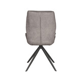 LABEL51 Eetkamerstoel Comfy - Antraciet - Cosmo - Zwart Onderstel - 64 x 48cm - set van 2