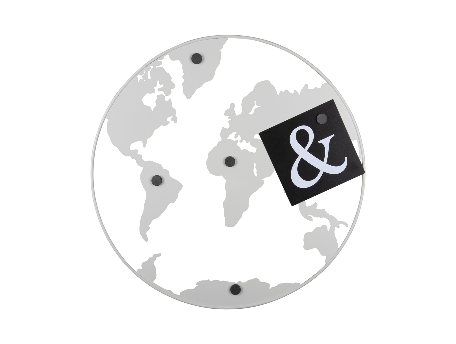 Present Time - Memo Board Wereldkaart - Wit