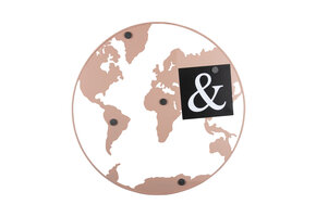 Present Time - Memo Board Wereldkaart - Lichtroze