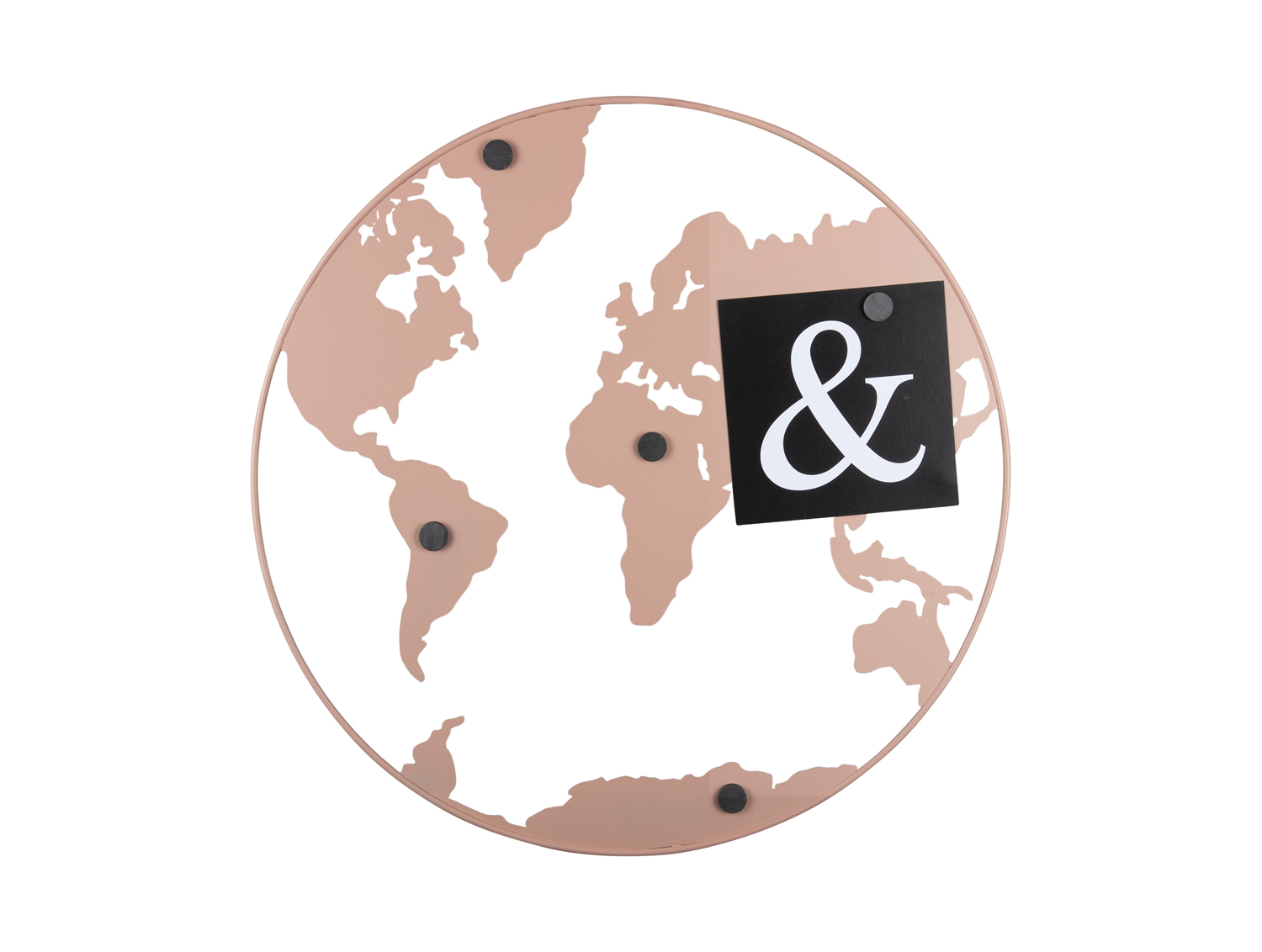 Present Time - Memo Board Wereldkaart - Lichtroze