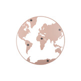 Present Time - Memo Board Wereldkaart - Lichtroze