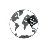 Present Time - Memo Board Wereldkaart - Warmgrijs