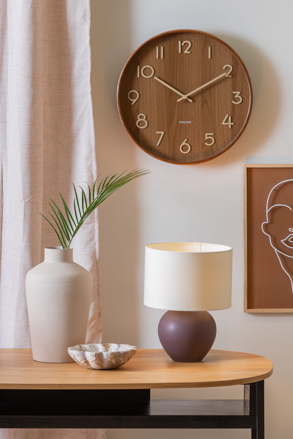 Leitmotiv - Tafellamp Alma Cone - Chocoladebruin