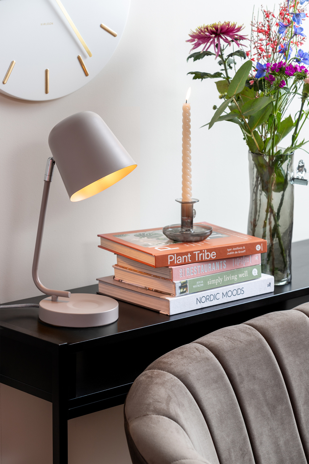 Leitmotiv - Tafellamp Encantar - Warmgrijs