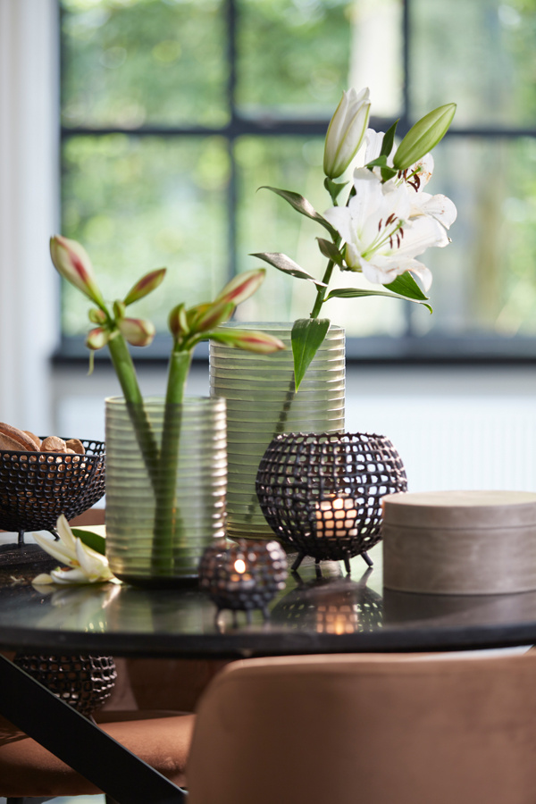 Light & Living - Vaas RUMI - Ø17.5x29.5cm - Grijs