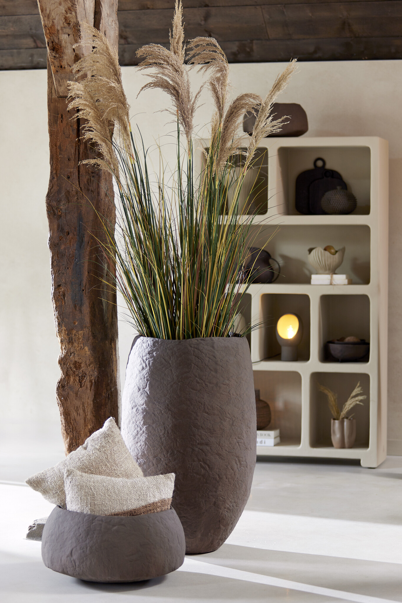 Light & Living - Vaas TINGRI - Ø56x29cm - Bruin