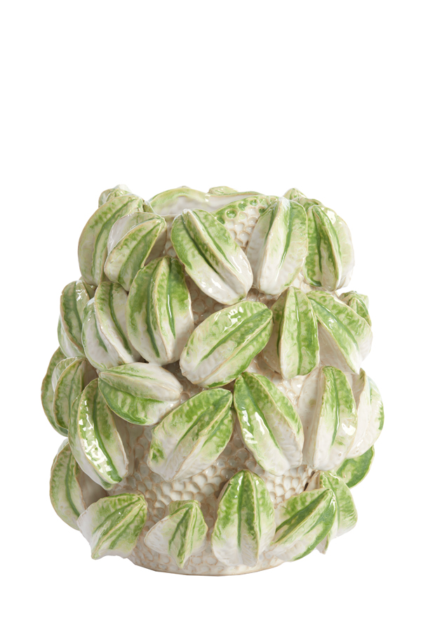 Light & Living - Vaas CARAMBOLA - 32x31.5x36.5cm - Wit