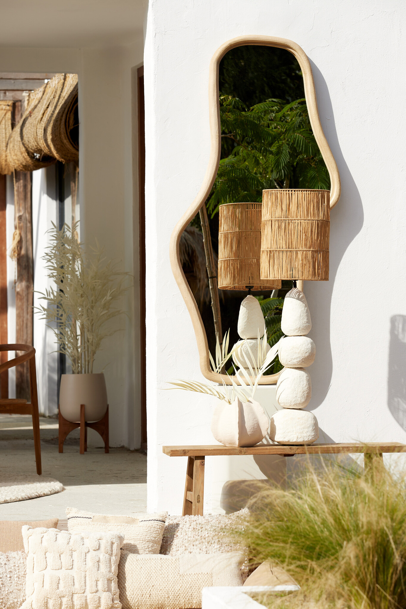 Light & Living - Vaas KELAPA - 26.5x26x23cm - Wit