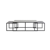 Light & Living - Salontafel KUMALU - 120x60x45cm - Zilver - Set van 3