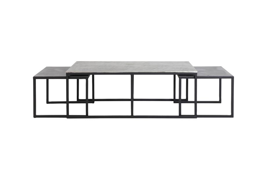 Light & Living - Salontafel KUMALU - 120x60x45cm - Zilver - Set van 3