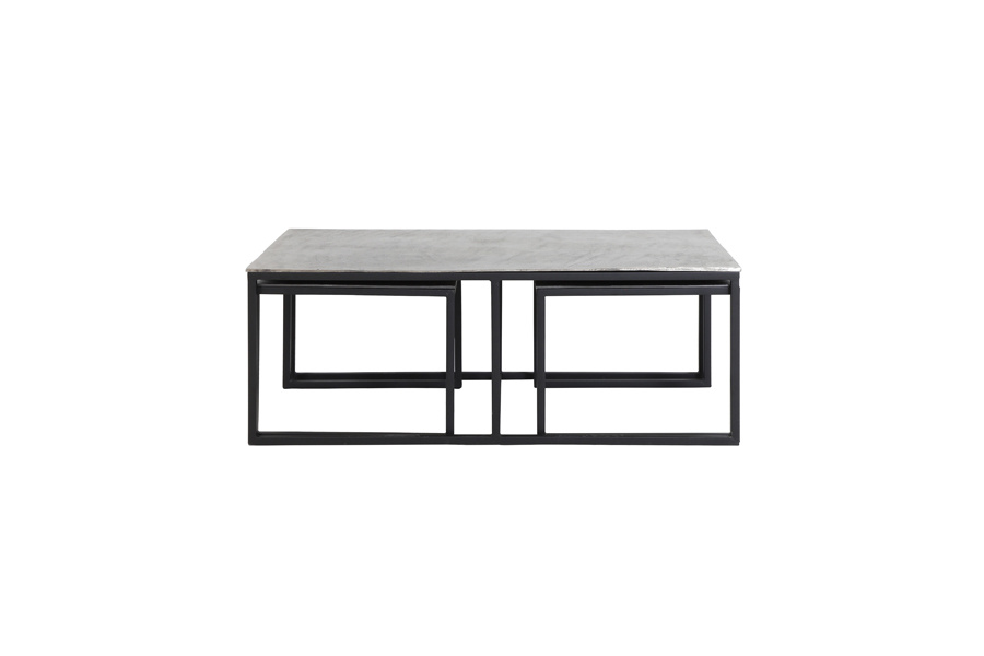 Light & Living - Salontafel KUMALU - 120x60x45cm - Zilver - Set van 3