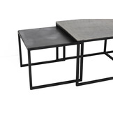 Light & Living - Salontafel KUMALU - 120x60x45cm - Zilver - Set van 3