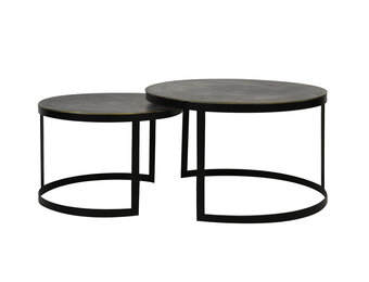 Light & Living - Salontafel TRELO - Ø76x46cm - Brons - Set van 2