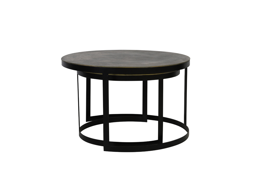 Light & Living - Salontafel TRELO - Ø76x46cm - Brons - Set van 2